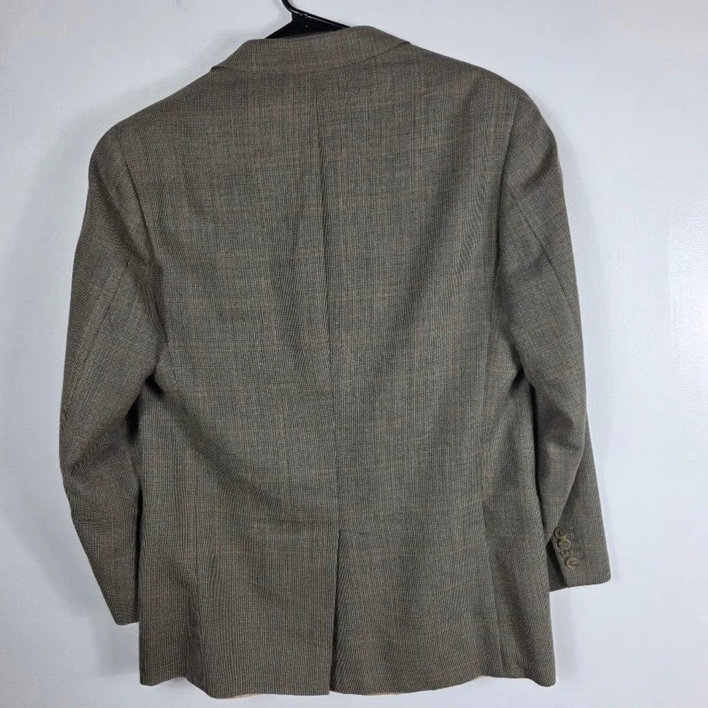 Vintage Lauren Ralph Lauren Men's 40R Plaid‎ Wool/Silk Sport Coat Blazer Brown
